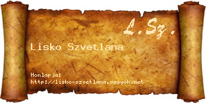 Lisko Szvetlana névjegykártya